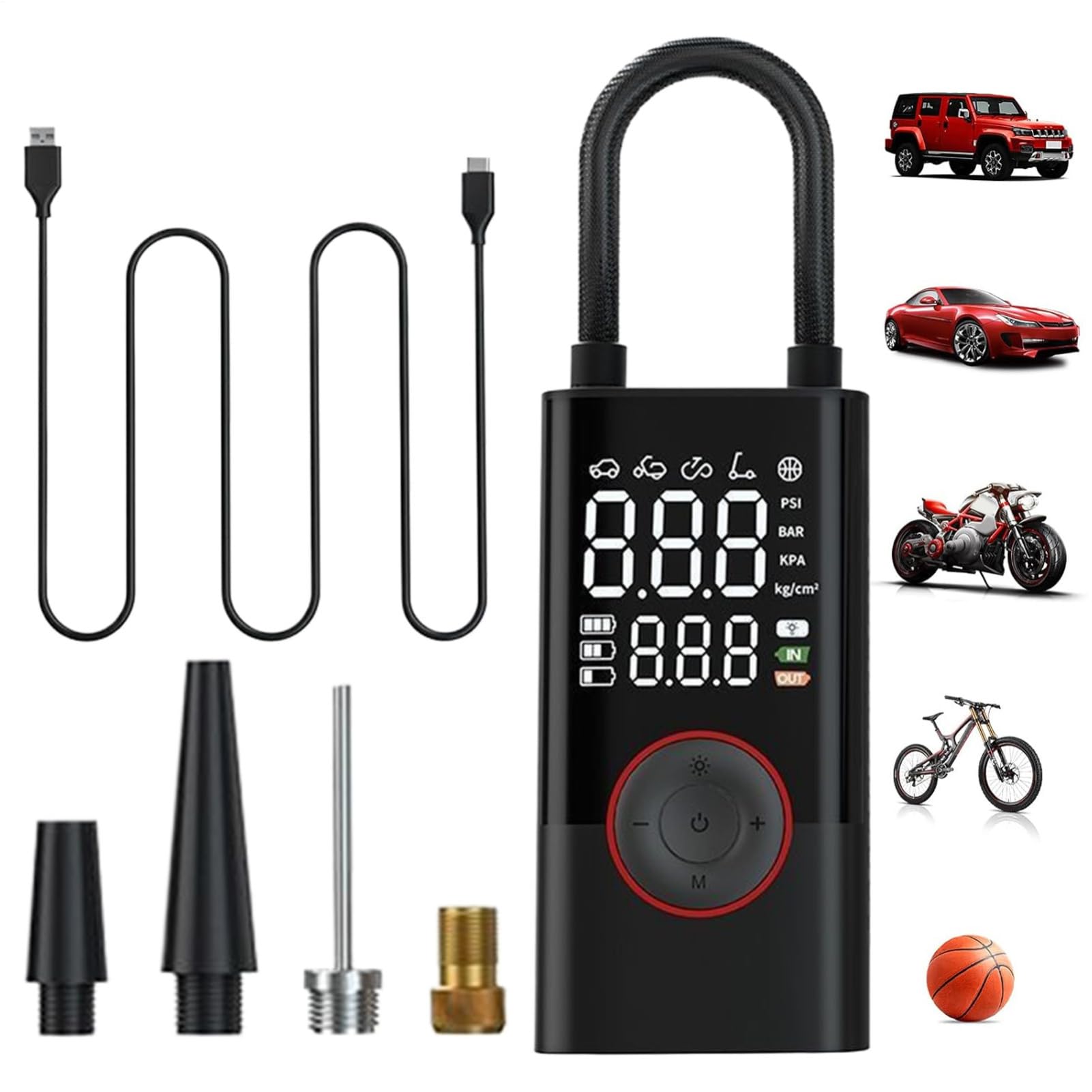 Gonfleur de pneu pour voiture, compresseur électrique sans fil, 150 psi