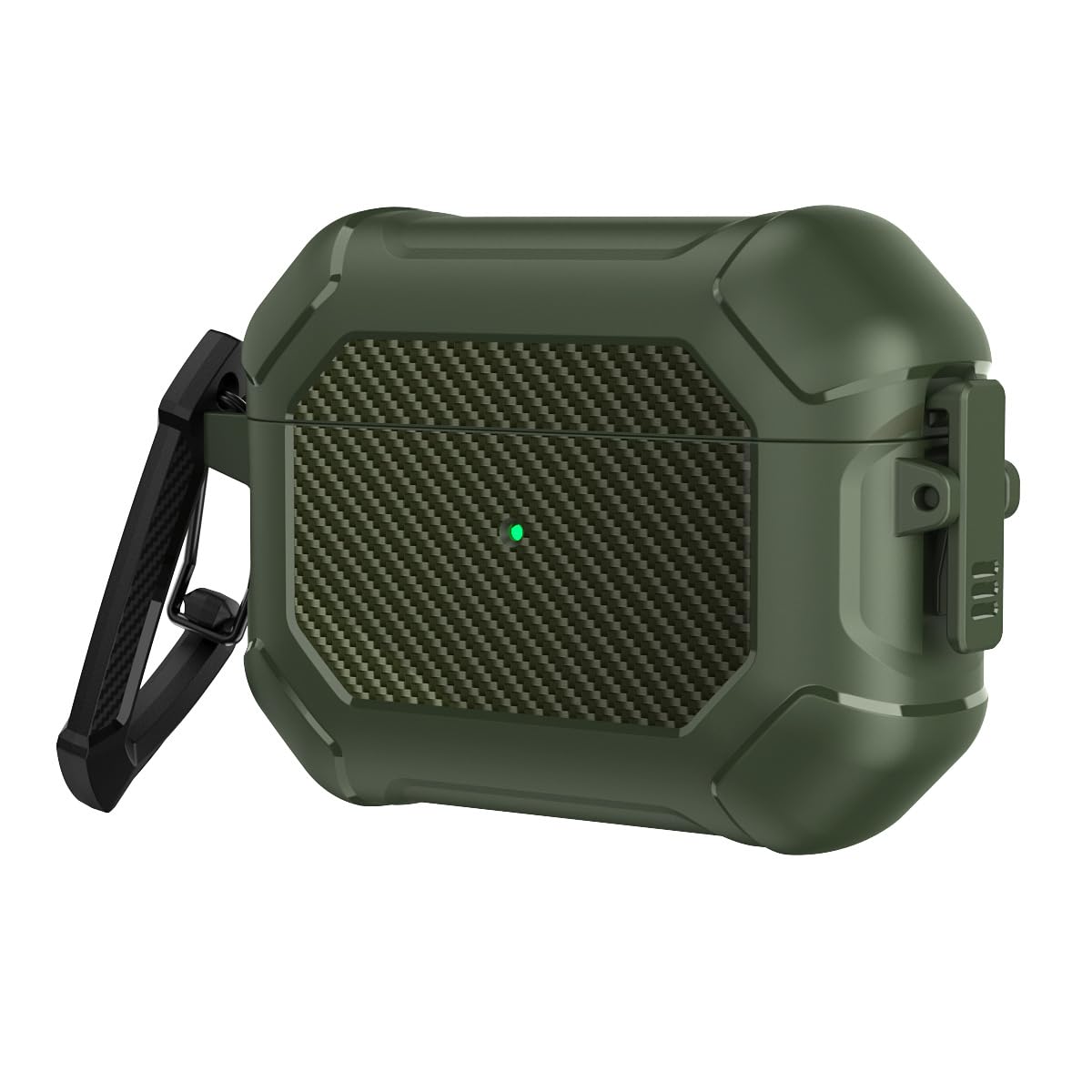 Pro 1st Generation AirPods Case Cover: Pro 1st Generation Apple AirPods Case Protector with Keychain Hook & Lock| TPU&PC AirPods Pro 1st Gen Case Hard Shell (Green)