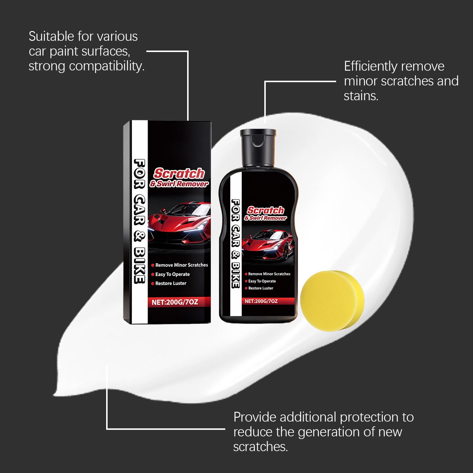 Kratzer Entferner Auto, Kratzerentfernung Scratch Remover Repair Autolack-Kratzer-Reparaturmittel zur manuellen Beseitigung von lokalen für Lackpflege Detailing Kratzerreparatur Autoreinigung (5Pcs)