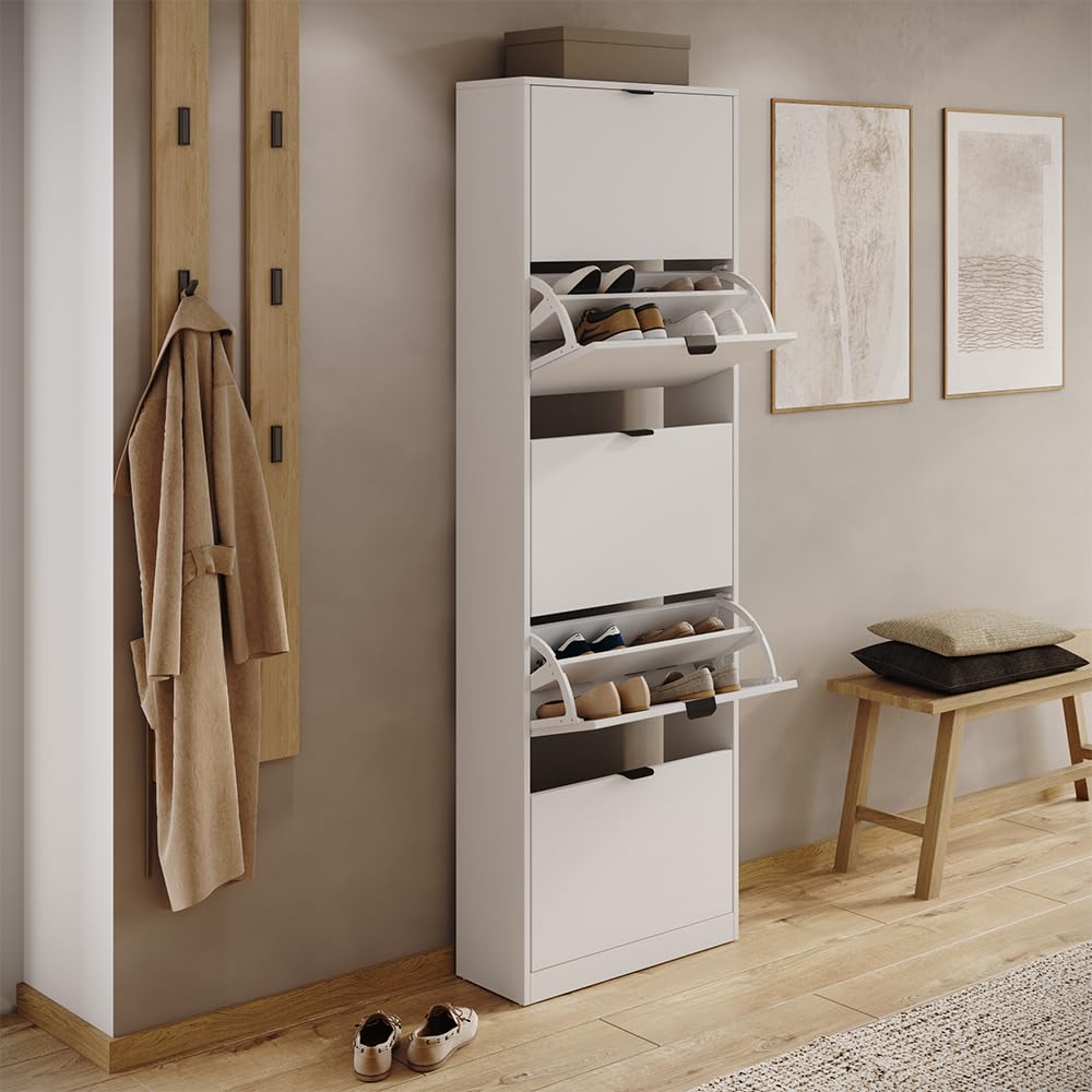 Vicco Scarpiera da ingresso Gizmo, Bianco, 59 x 181.1 cm con 5 scomparti