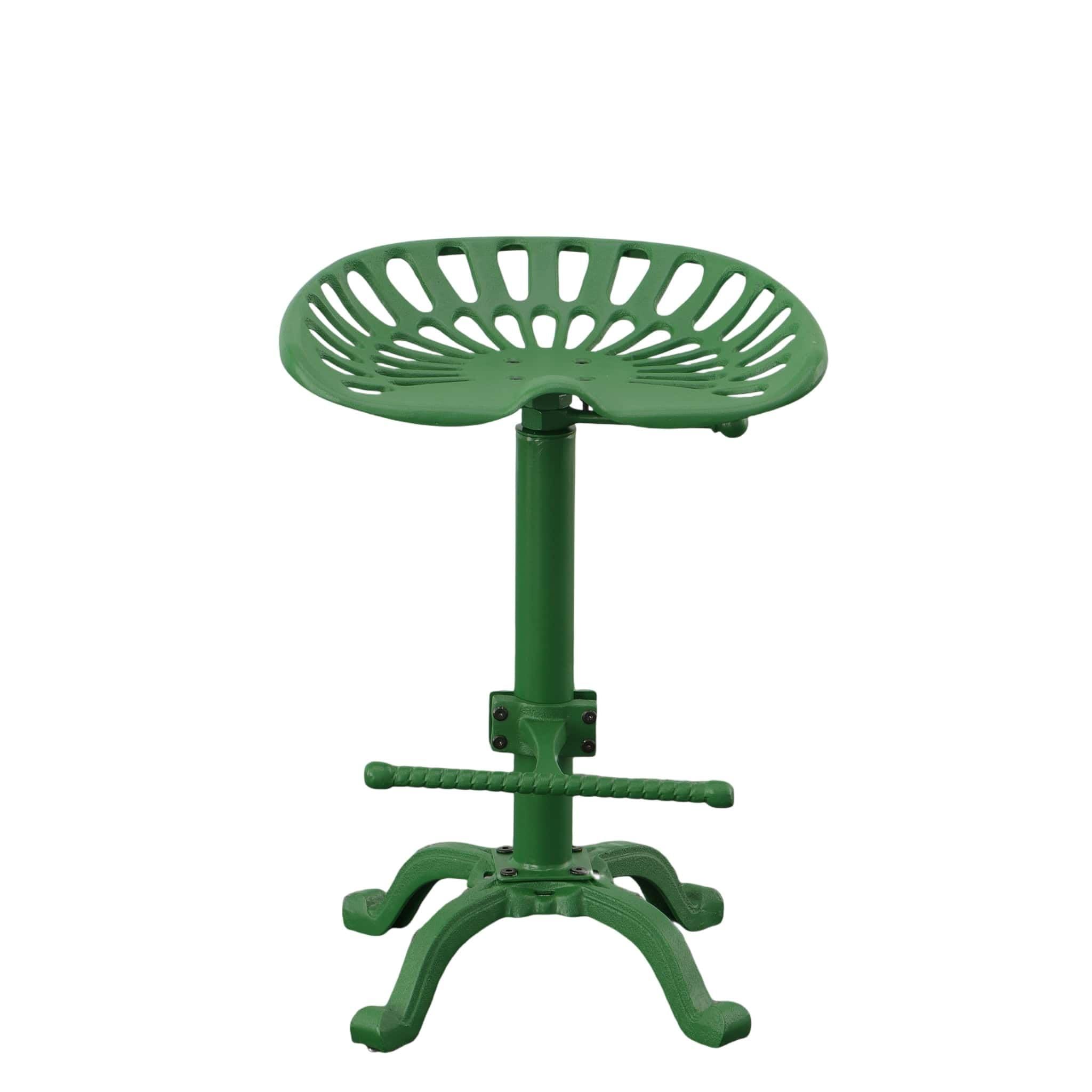 Carolina Chair & Table Adjustable Iron Tractor Seat Barstool (Green)