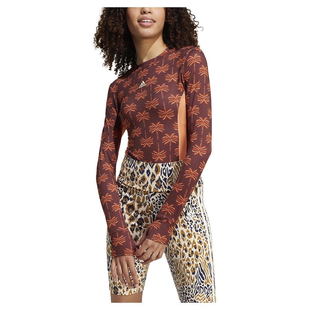 adidas Women's Body manga larga x FARM Rio, Hazy Copper/Fox Red/Mystery Brown, M