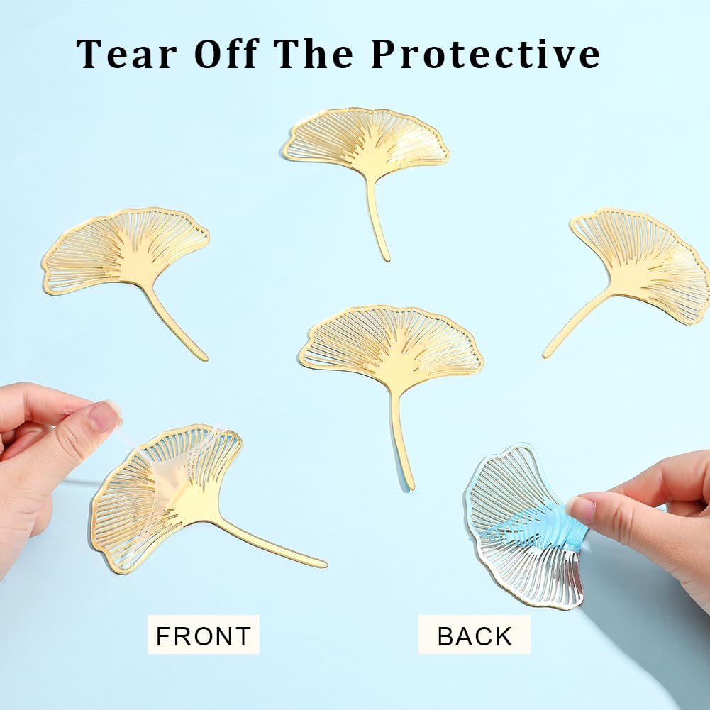 Decorazioni Per Torte In Acrilico Oro - 6 Foglie Ginkgo E 2 Palma - Foto 13