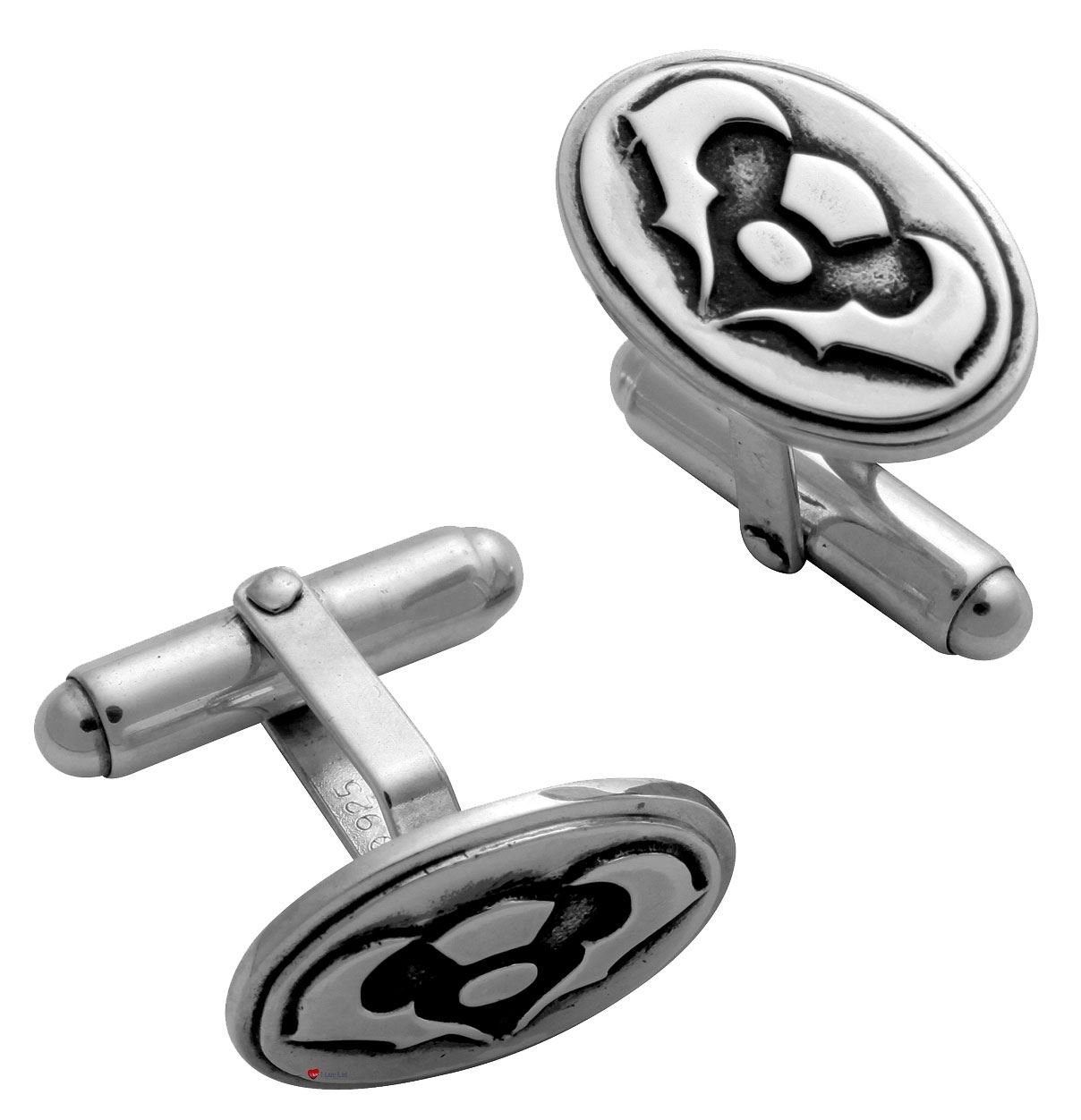 Gemelos de plata de ley elípticos: accesorios de moda formal masculina 2