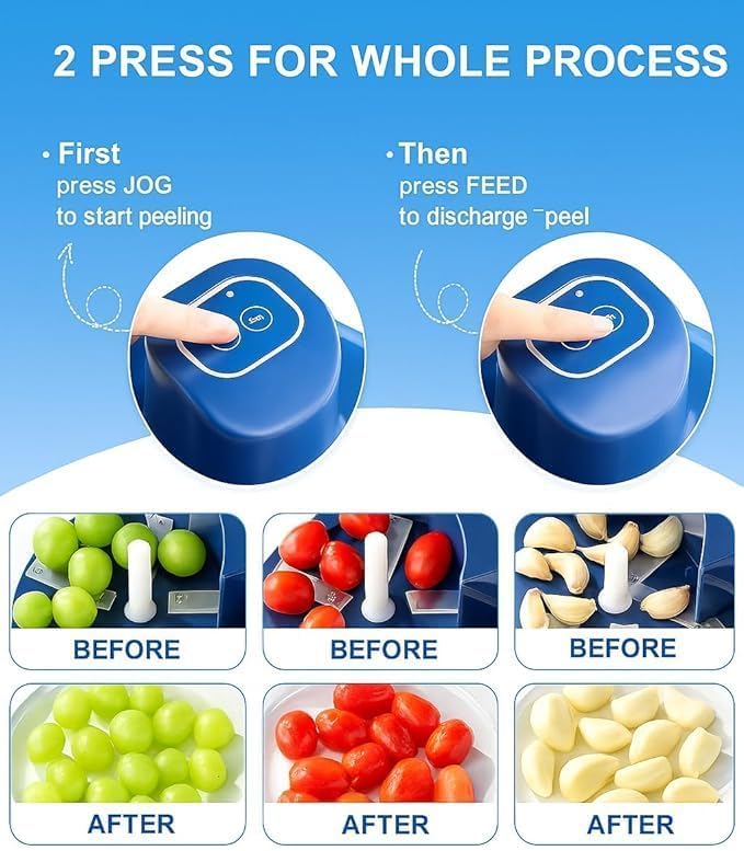 Image of Automatic Electric Fruit & Vegetable Peeler Machine, Rechargeable Grape Garlic Cherry Tomato Potato Peeler, Cordless Smart Kitchen Tool for Home Shop Restaurant Elderly Portable Fruit Skin Peel.