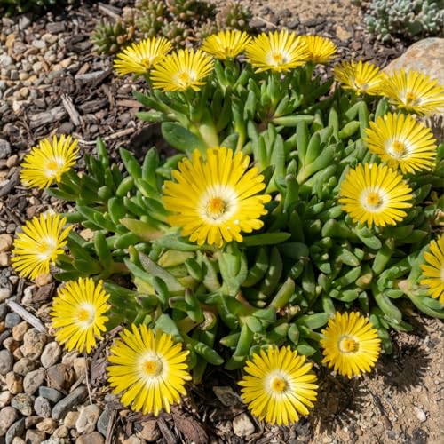 Bloomique – 3er-Set – Delosperma congestum – Eisblume – Gartenpflanzen – Mehrjährig – Reichblühend – Winterhart – 10–20 cm hoch – Topf: 9 cm