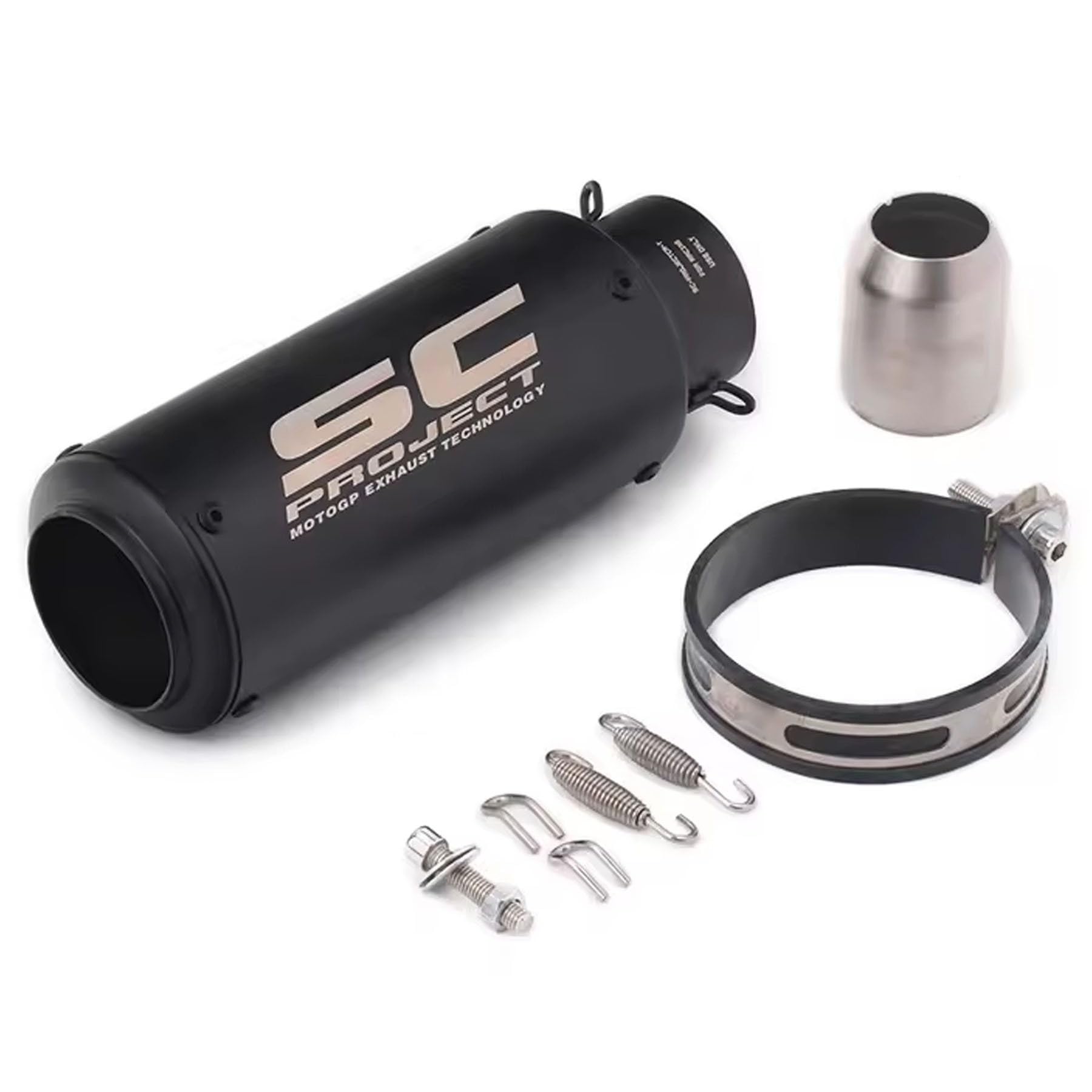 OTOROYS Mini Black Bike Exhaust Slip-on System Silencer | S-C Projection Segment Exhaust | Modified Sports Motorcycle Muffler for KTM, Yamaha, TVS, Suzuki, Bajaj and Hero | Universal Fit-image-40