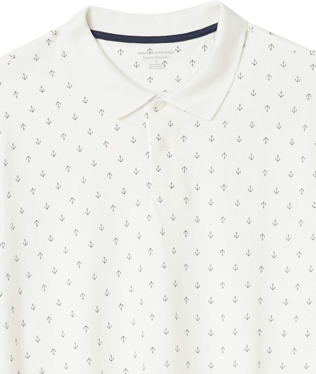 Amazon Essentials Men's Regular-Fit Cotton Pique Polo Shirt X-Small Navy White Anchor