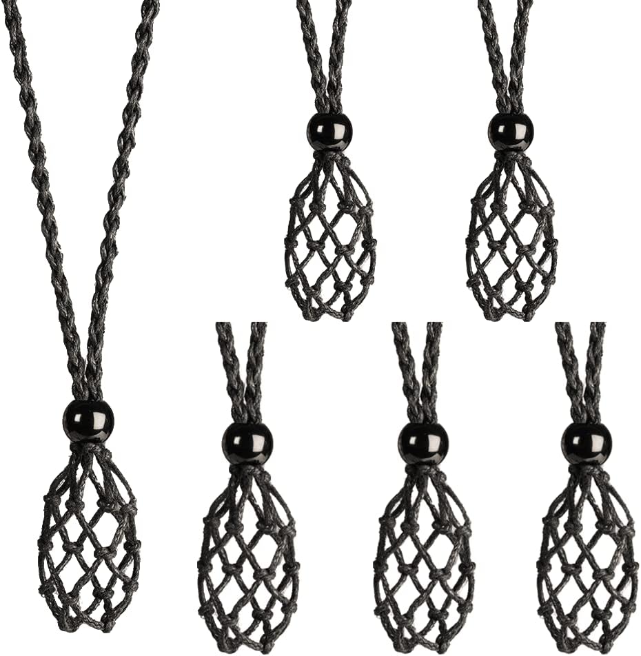 6 Pieces Necklace Cord Empty Stone Holder Empty Necklace
