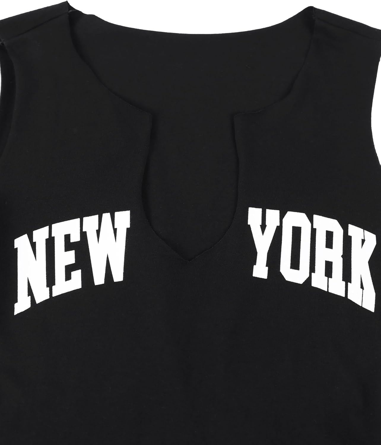 LovelyWholesale Womens Graphic V Neck Crop Tops Sexy Summer Sleeveless Cropped Tank Tops - Image 5