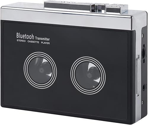 Reproductor de casete Bluetooth con radio FM, reproductor de cassette salida Bluetooth para auricularesaltavoces, reproductor de cassette portátil