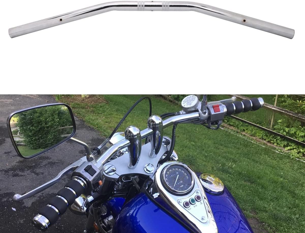Motorcycle Drag Bars Handlebars 22mm 7/8" Universal For Bobber Cafe Racer Sportster Cruiser XL 883 1200 Custom Chopper Softail Dyna Street Bob Chrome
