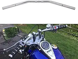 USTPO Guidão Para Motocicleta 22Mm 7/8' Universal Bobber Cafe Racer Sportster Cruiser Xl 883 1200 Custom Chopper Softail Dyna Street Bob Cromado