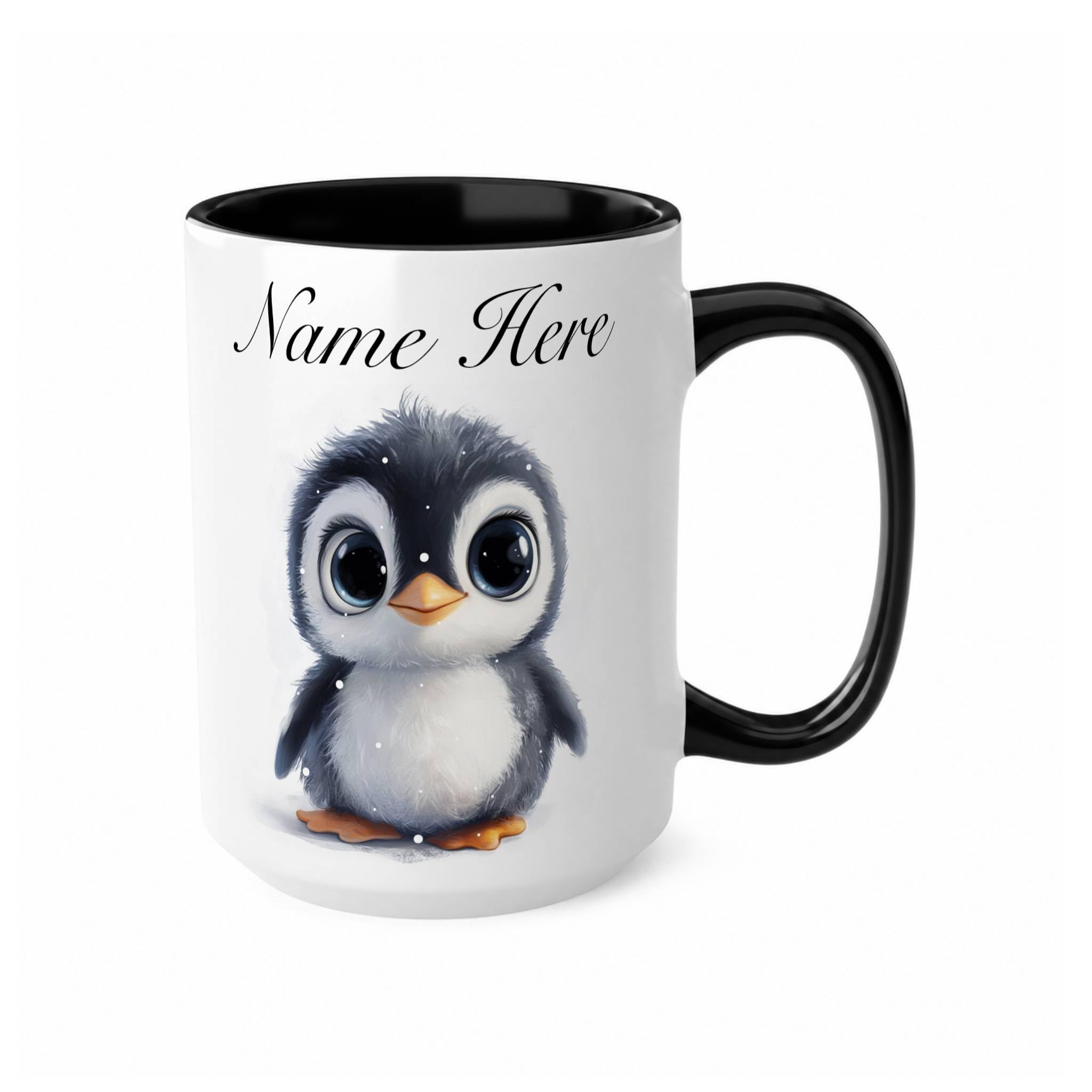 Personalised Penguin Mug, Custom Name Gift for Girlfriend, Cute Penguin Design Coffee Cup for Her, Unique Animal Lover Gift Idea for Women, Birthday or Christmas โ image 1
