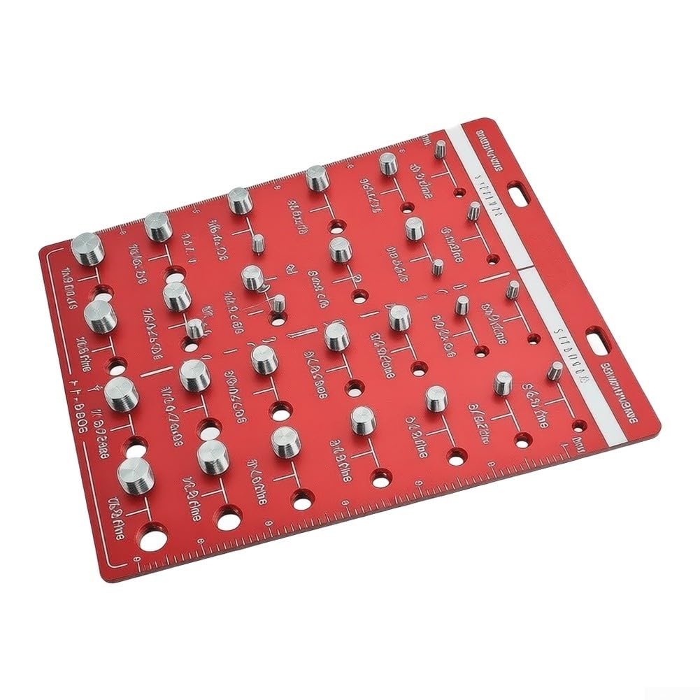 Calibro di filettatura preciso in lega di alluminio, set per viti metriche e SAE, identificazione rapida in officina e auto, robusto strumento di misurazione anodizzato, 22,5 x 21,3 x 3 cm