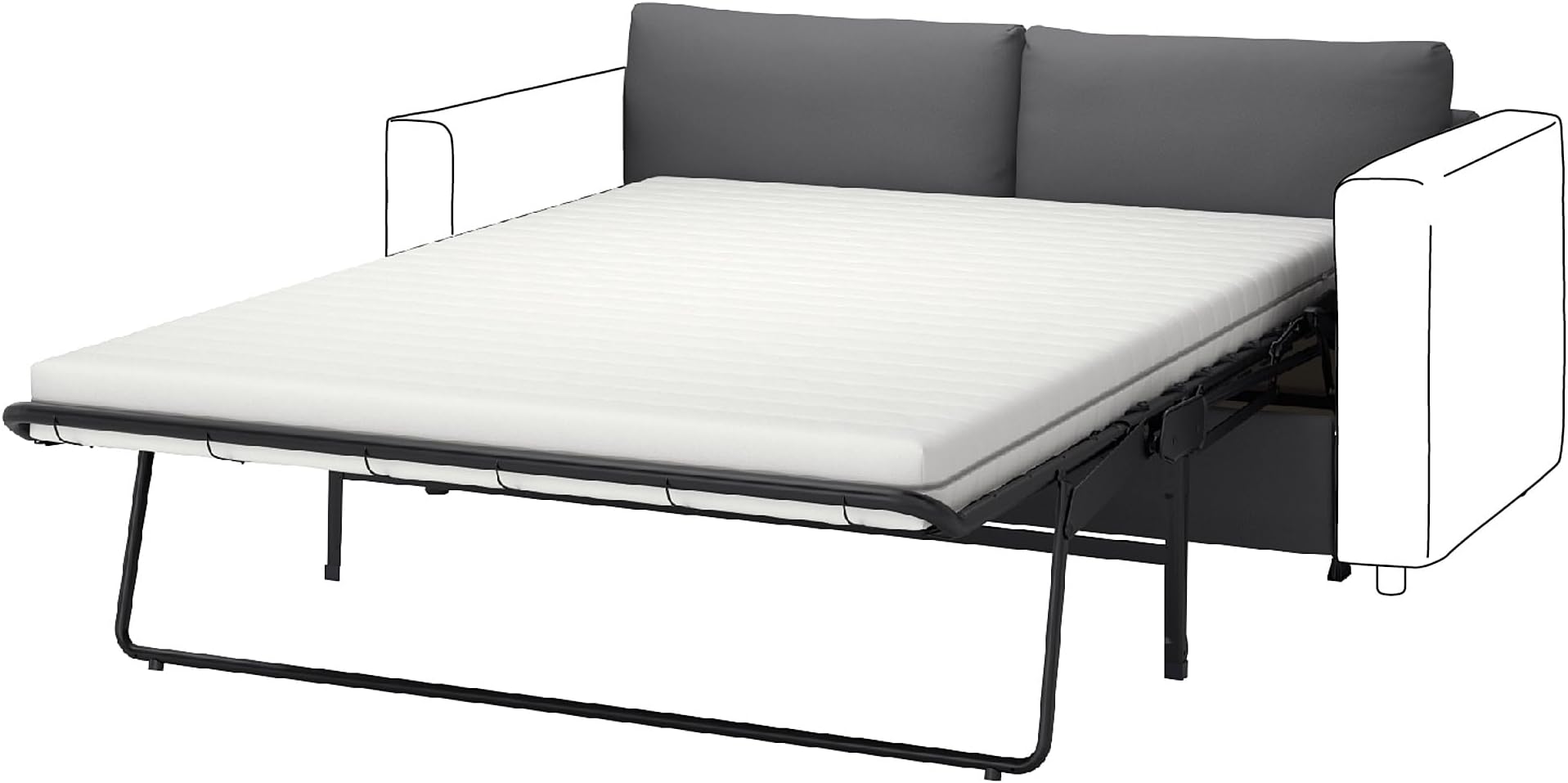 VIMLE 2-seat sofa-bed section, Hallarp grey