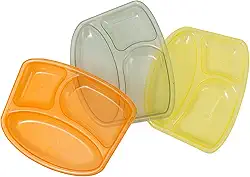 Clingo Prato Com Divisória Colors - Kit 3 Unid