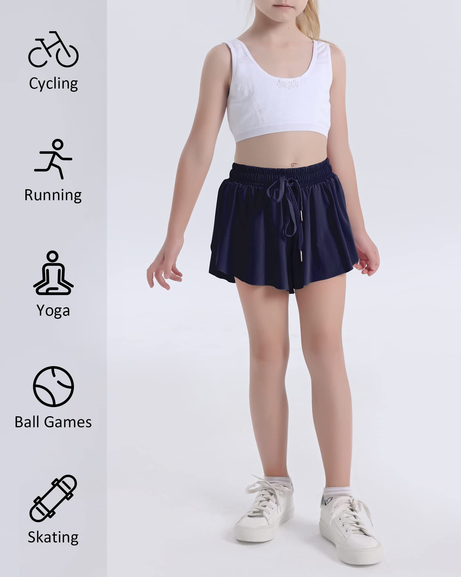 HASMES Pantalones cortos de mariposa para niñas, pantalones cortos
