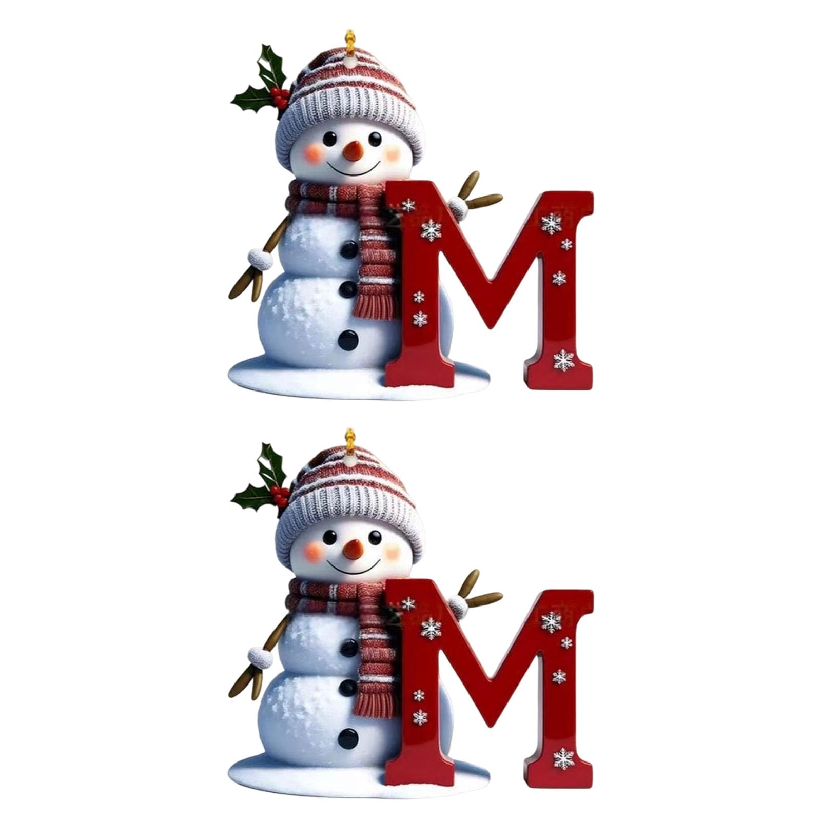Christmas Tree Decoration Shatterproof Acrylic Snowman and Letter Ornament for Festival Tree Wreath Staircase Display Mantels Decoration