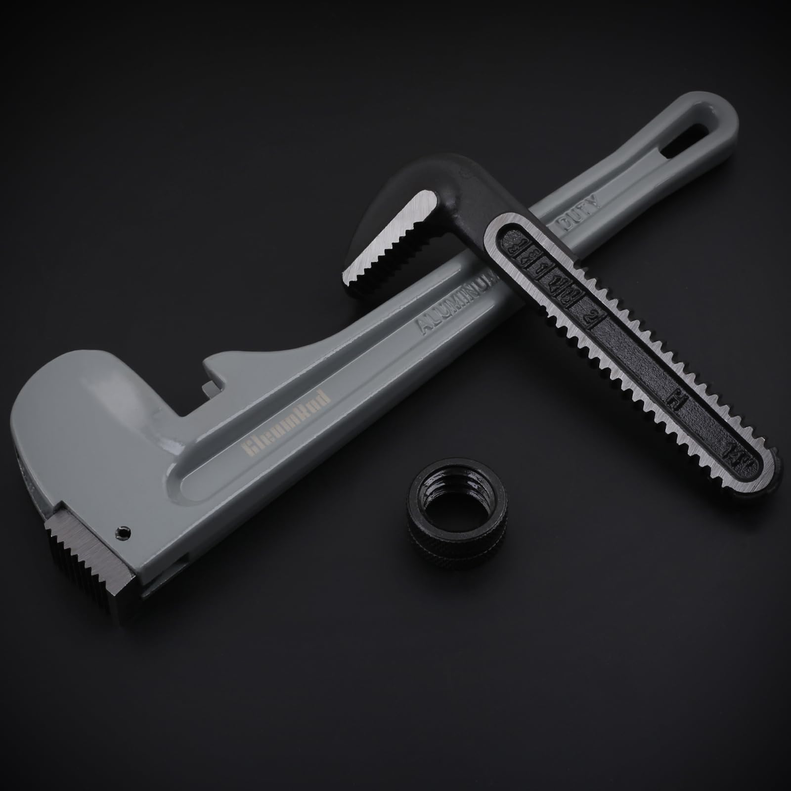 3-teiliges Aluminium-Rohrzangen-Set, 25,4 cm, 35,6 cm, 45,7 cm, robustes, verstellbares Sanitärschlüssel-Set
