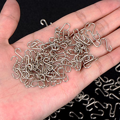 Shappy 200 Pieces 0.55 Inch Mini S Hooks Connectors S-Shaped Wire Hook With Storage Box For Diy Crafts, Hanging Jewelry, Key Chain, Tags (Silver) #TOP4