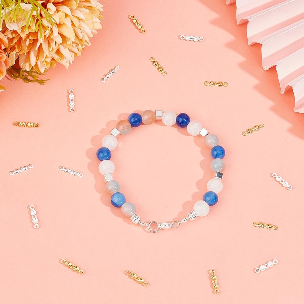 Beebeecraft 2 Colors 20Pcs Bead Tips Knot Covers 18K Gold Plated Sterling Silver Clamshell Crimp Tips Beads Fold-Over Bead Covers Ends Caps for DIY Bracelets Necklaces (2mm Cup)