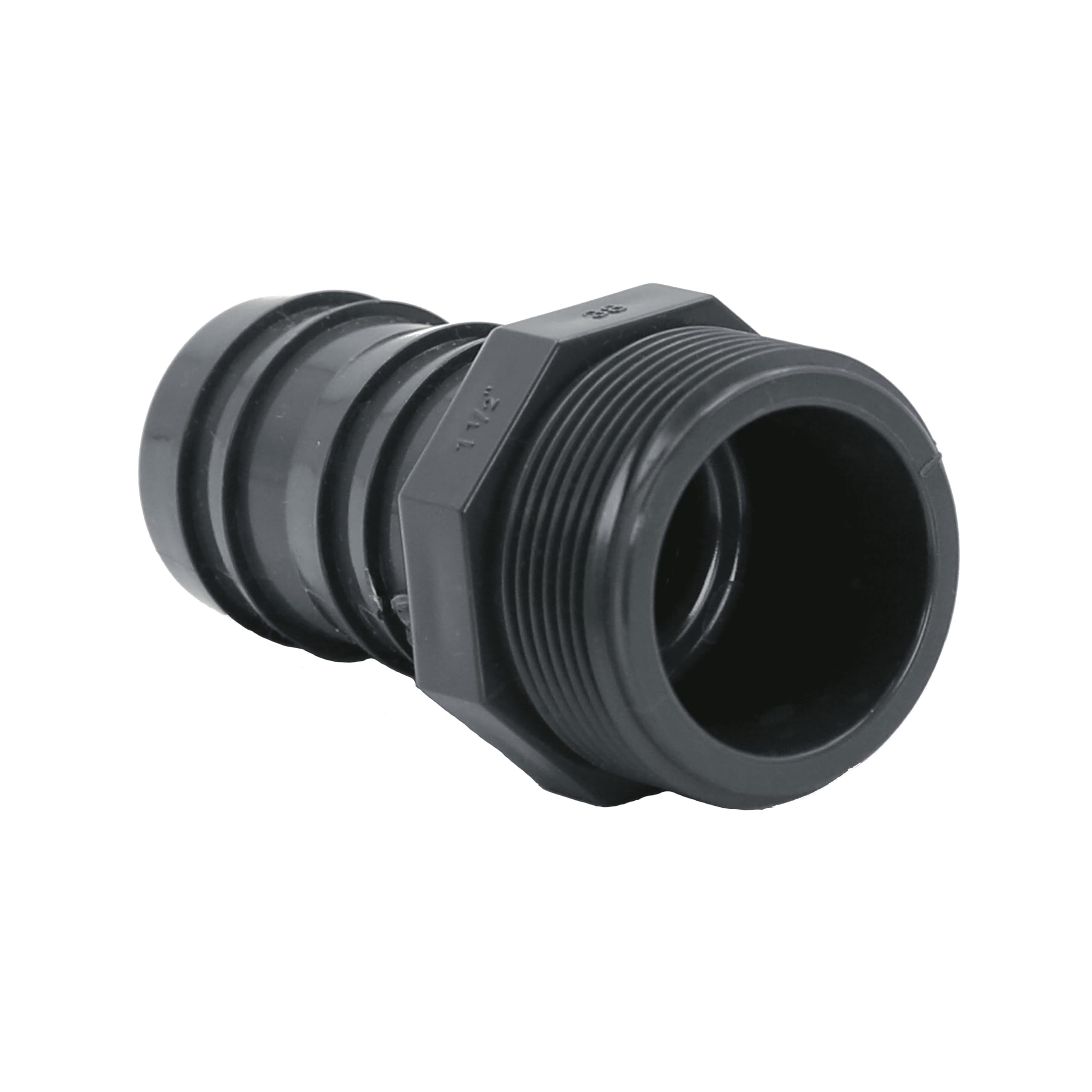 HAF PVC Druckschlauchtülle 32/38 Mm Auf 1 1/2" AG – Grau, Für Pool, Bewässerung & Mehr