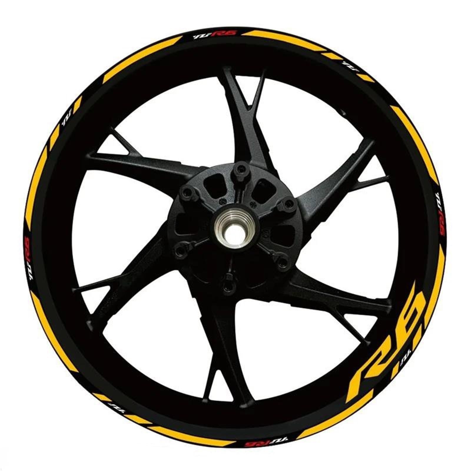 Stickers Motorcycle Wheel Stickers Night Reflective Decorative Rim for Yamaha YZFR6 YZF R6(Style 17)