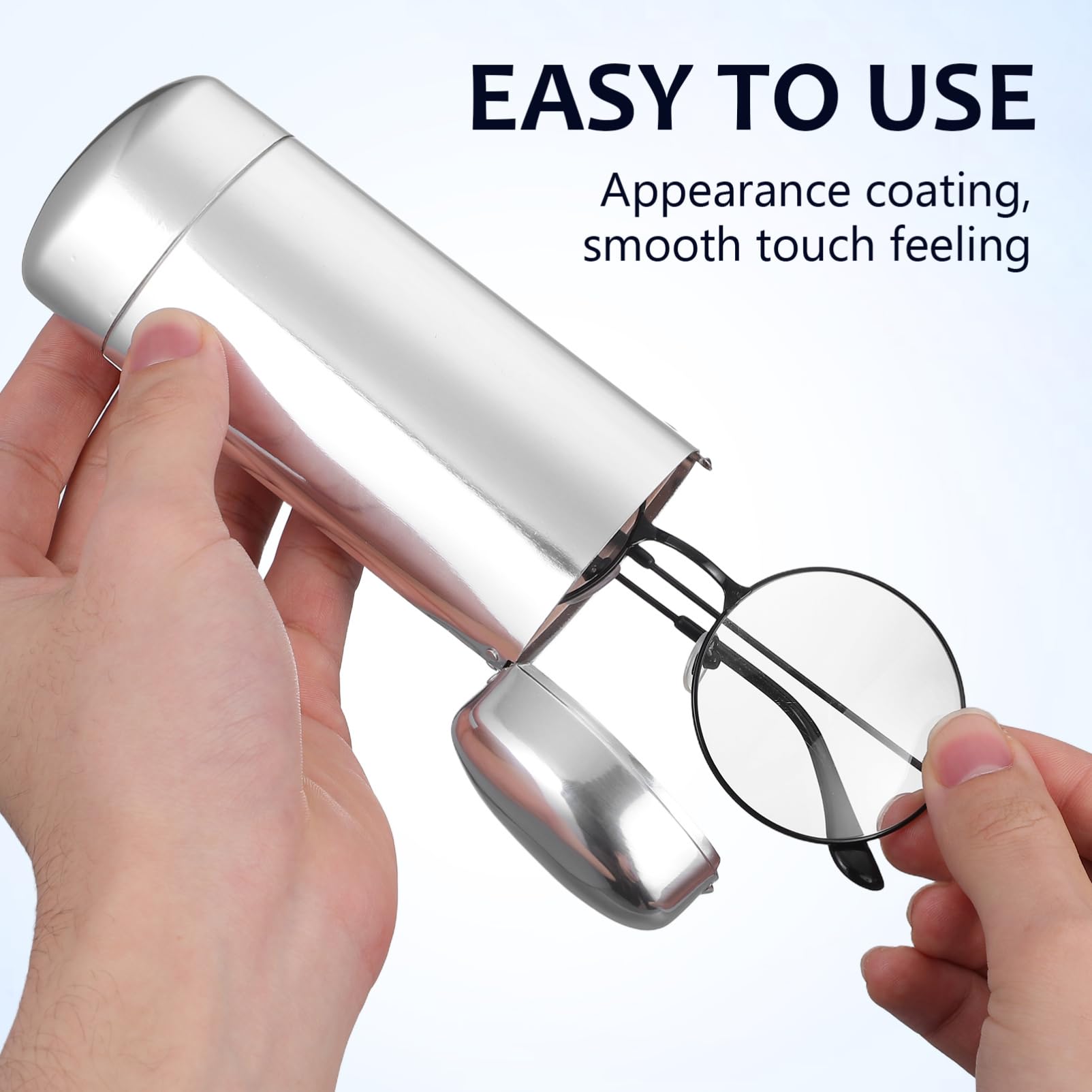 Ipetboom custodia per occhiali in alluminio multiplo viaggio piccolo Porta di occhiali da sole organizer per custodia per occhiali da sole Custodia da sole da sole da sole Argento