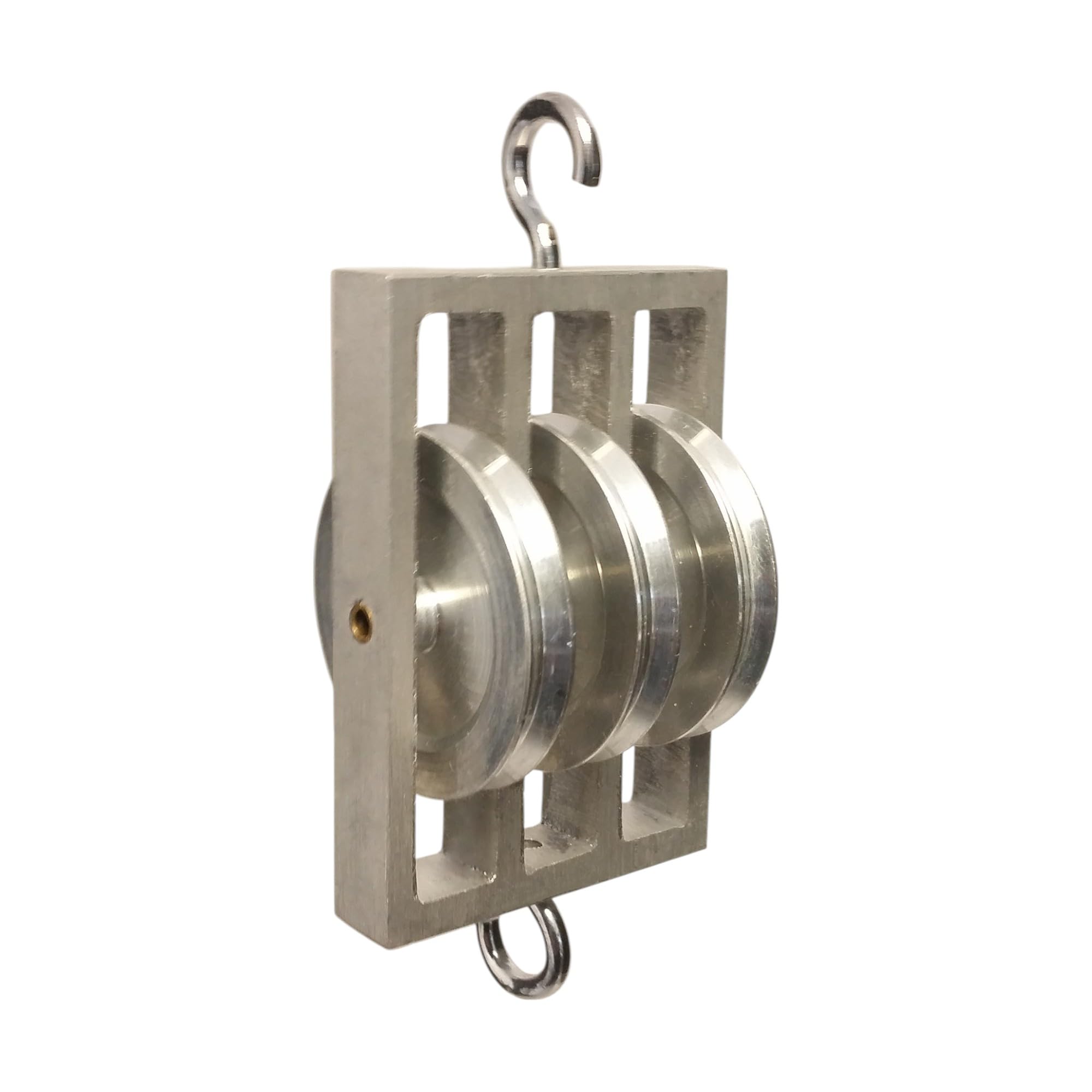 GSC International 16084 Triple Pulley Kit - 3 Aluminum Wheels (50mm) in Parallel - STEM/STEAM Science Experiment for Classroom & Homeschool - Demonstrates Force, Motion, Acceleration, Gravity,