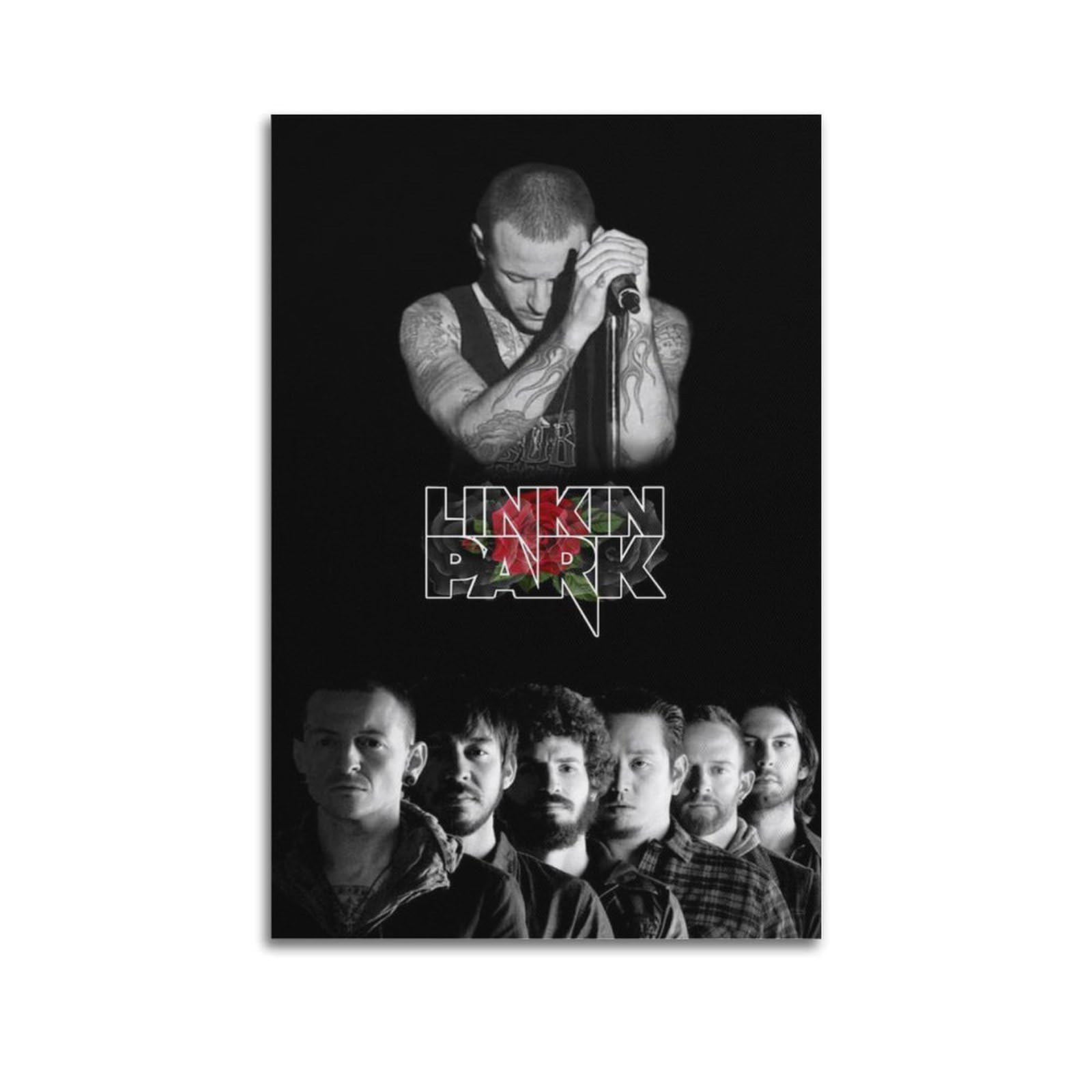 Linkin Park Poster 40x60 Cm - Vintage Rockband Wanddekoration - Leinwand Druck Für Zimmer & Wohnzimmer