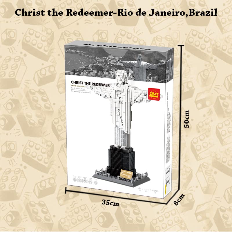 Image of Rio De Janerio Christ's, Redeemer of Brazil Building Blocks (973 Pcs, 6+ Years) | DIY Educational Toys for Kids Brain Development, World's Great Architecture & Landmarks