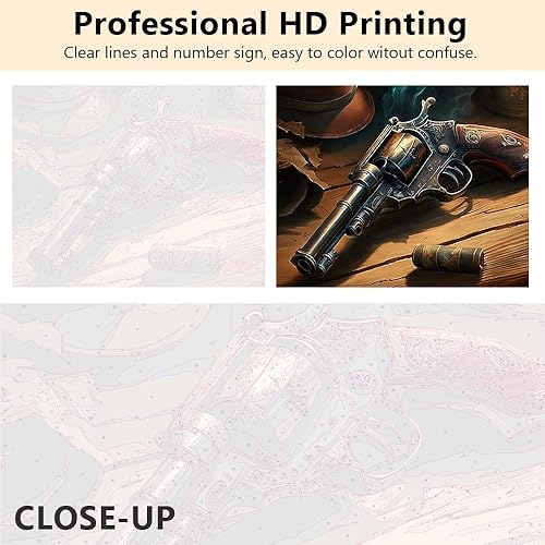 Miniatura 22 de TUMOVO Pintura de flores por números, pintura al óleo abstracta para adultos y niños, pintura por números, kits de pintura por números sobre lienzo