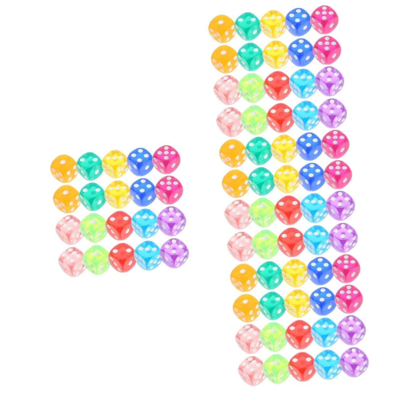Abaodam 400 Pièces Dés Transparents Jouer aux dés Jeux de dés de des Jouet de dés Jouet de de dés Accessoires de dés de Accessoires de fête dés pour Le Acrylique
