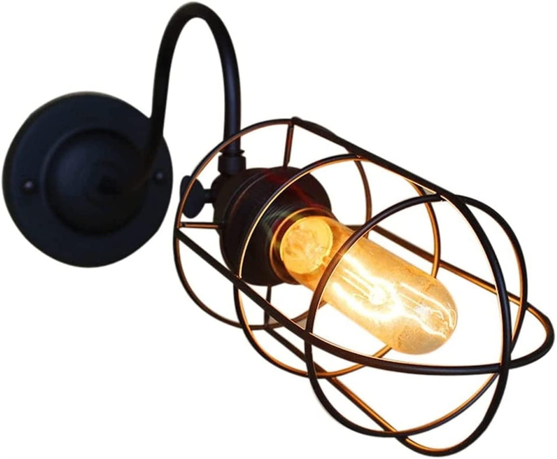 Luminaires muraux avec cage en fil et bras orientable pour cibler la lumière