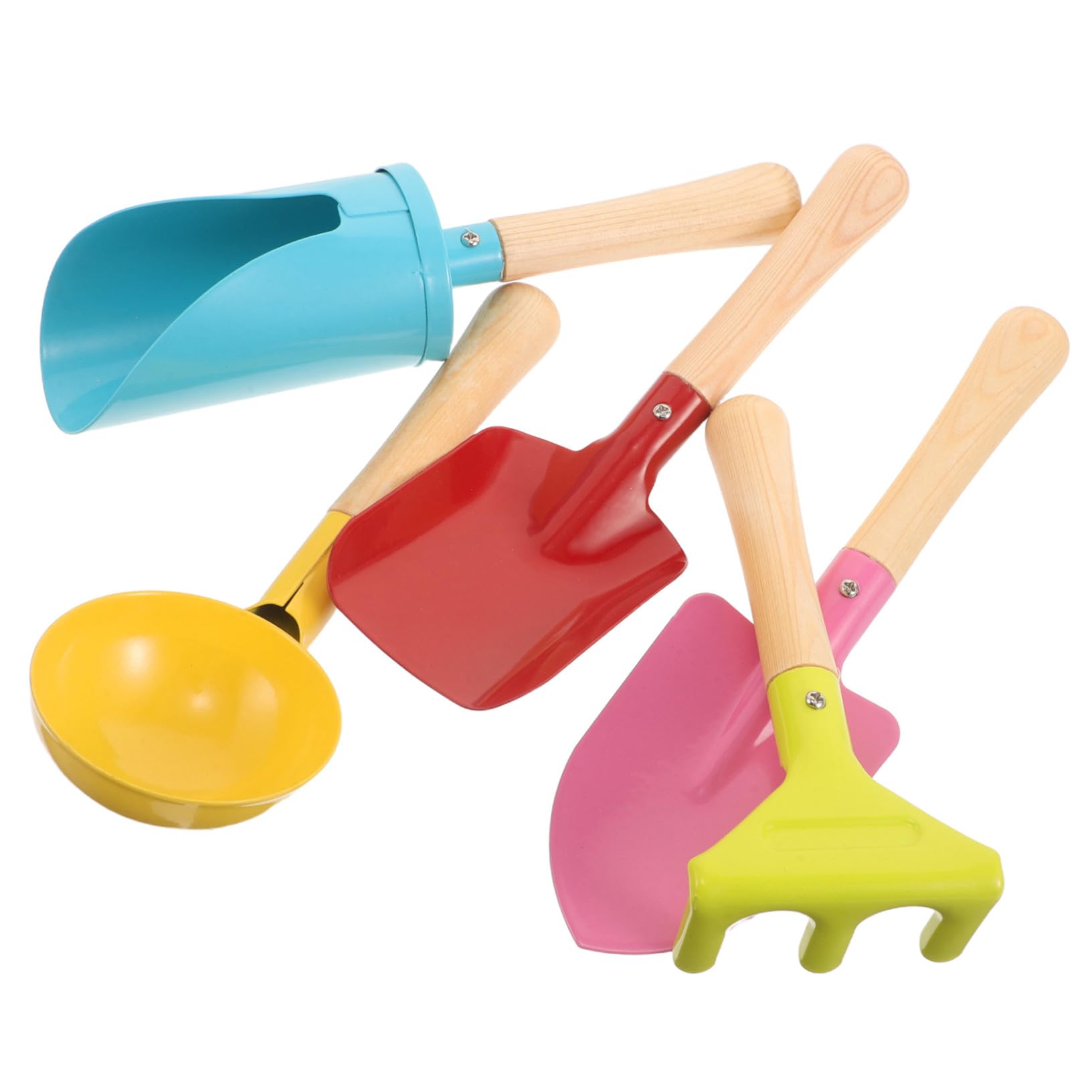 ORFOFE 5 Pezzi Attrezzi da Giardino per Mini Strumenti da Giardinaggio Sicuri in e Rastrello per Spiaggia e Gioco all Aperto Kit Pratico per Viaggi e Attività Educative