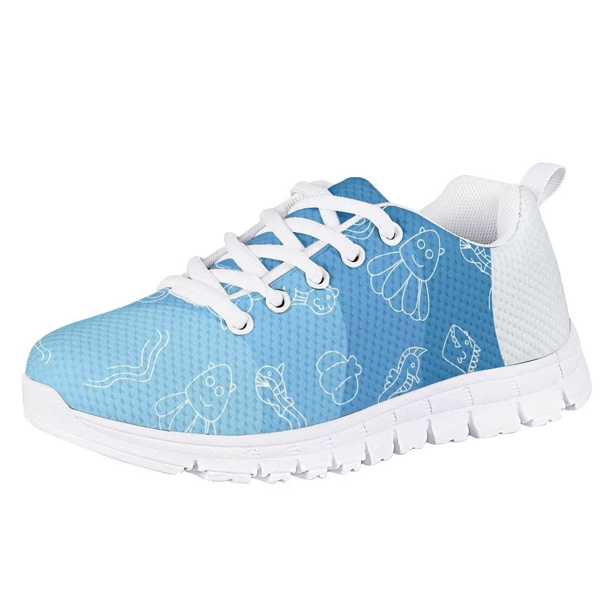 Hawapod Blue Boys Girls Running Sneakers Little Big Kid Walking Tennis Athletic School Flat Shoes School Kids Low top Sneakers Autumn Winter Footwear