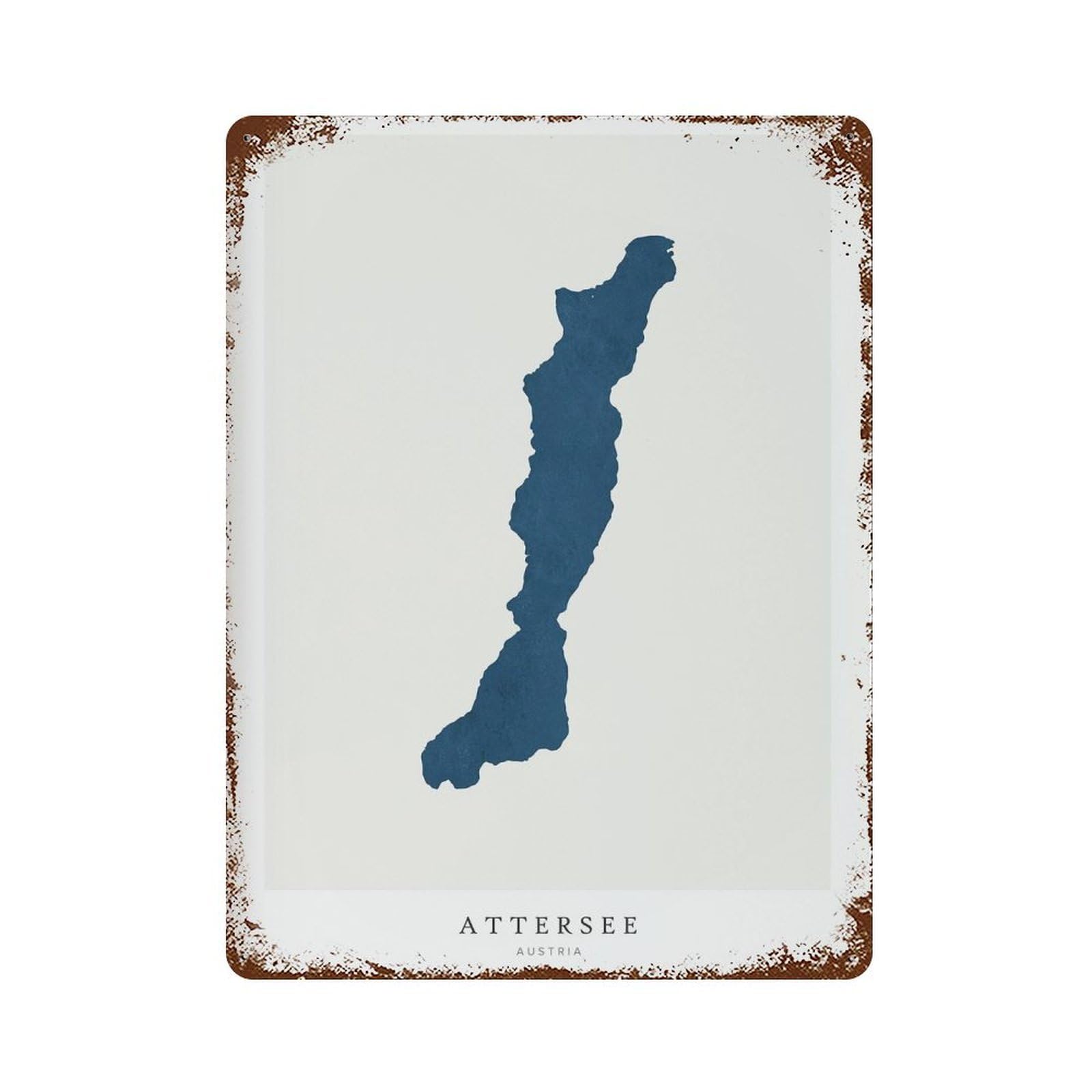 xiaoxiaoshen Attersee Lake Map House Gift Austria (2) Wall Decor Art Metal Tin Poster Modern Home Decor Art Home Bar Shop Decorations Vintage Sign 40x30cm