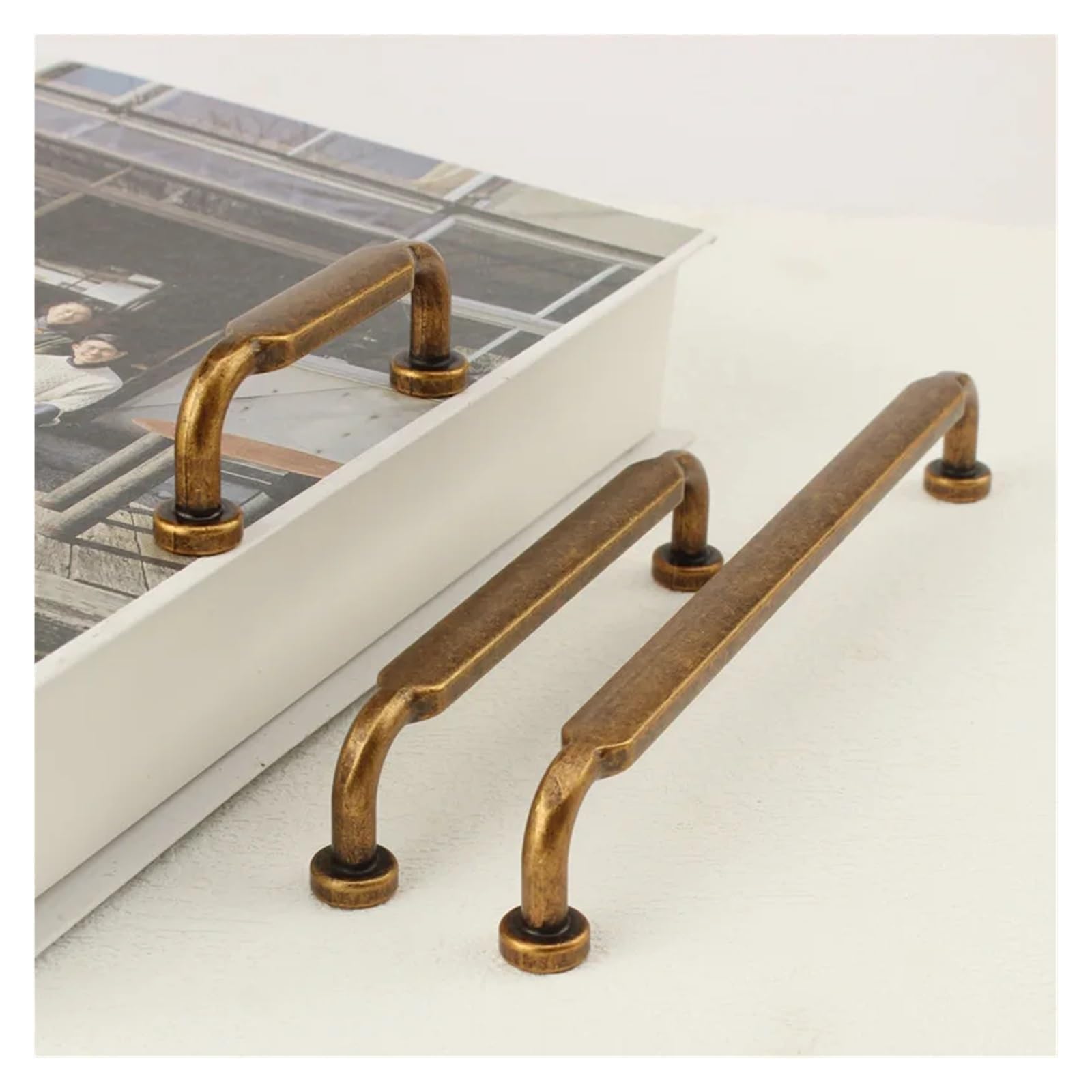 Maniglie vintage per armadietti, 8 pezzi, in bronzo, per armadietti in stile americano, cucina, guardaroba, scarpe, retrò, rustiche, maniglie per mobili (antiche, 160 mm)