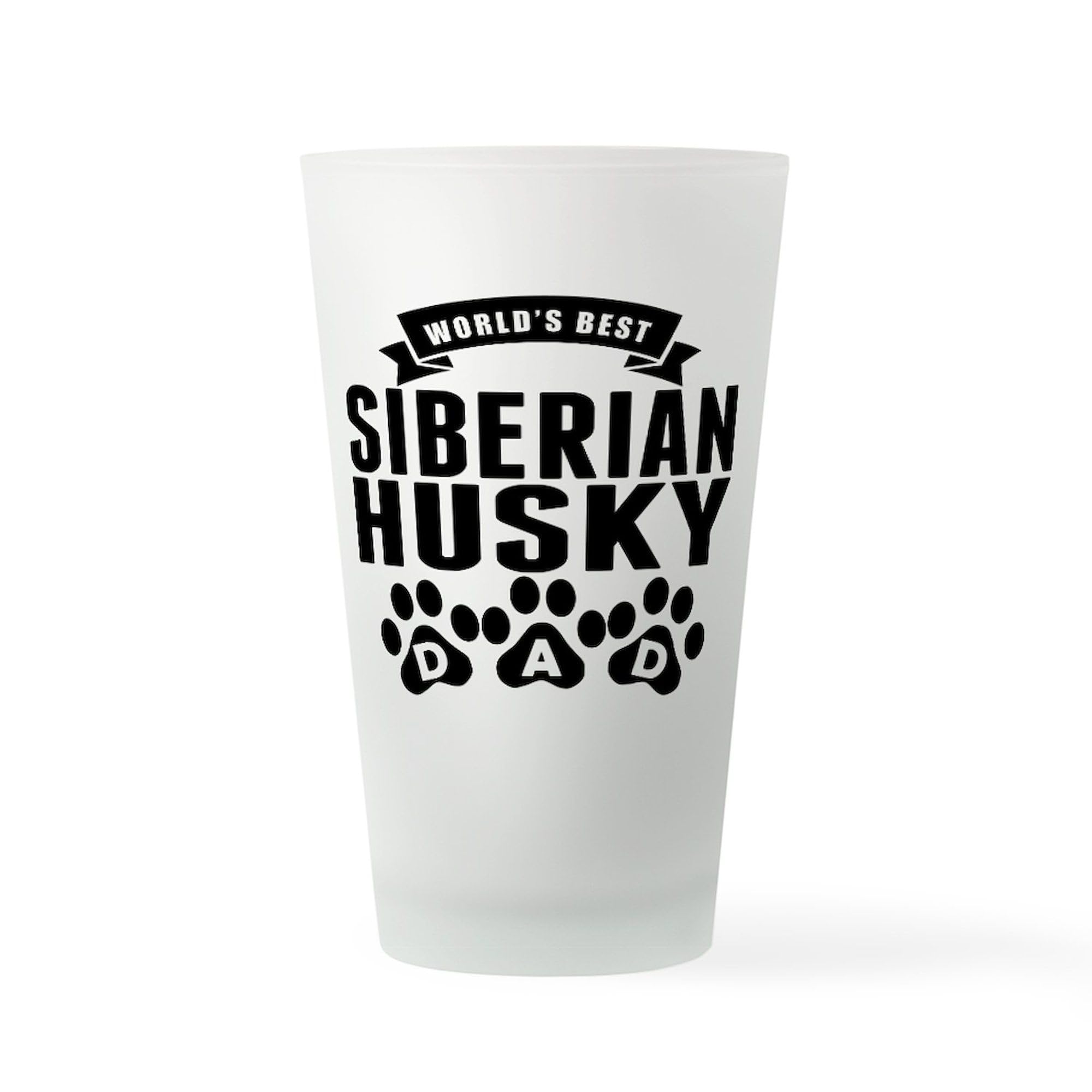 CafePress Worlds Best Siberian Husky Dad Pint Glass, 16 oz. Drinking Glass