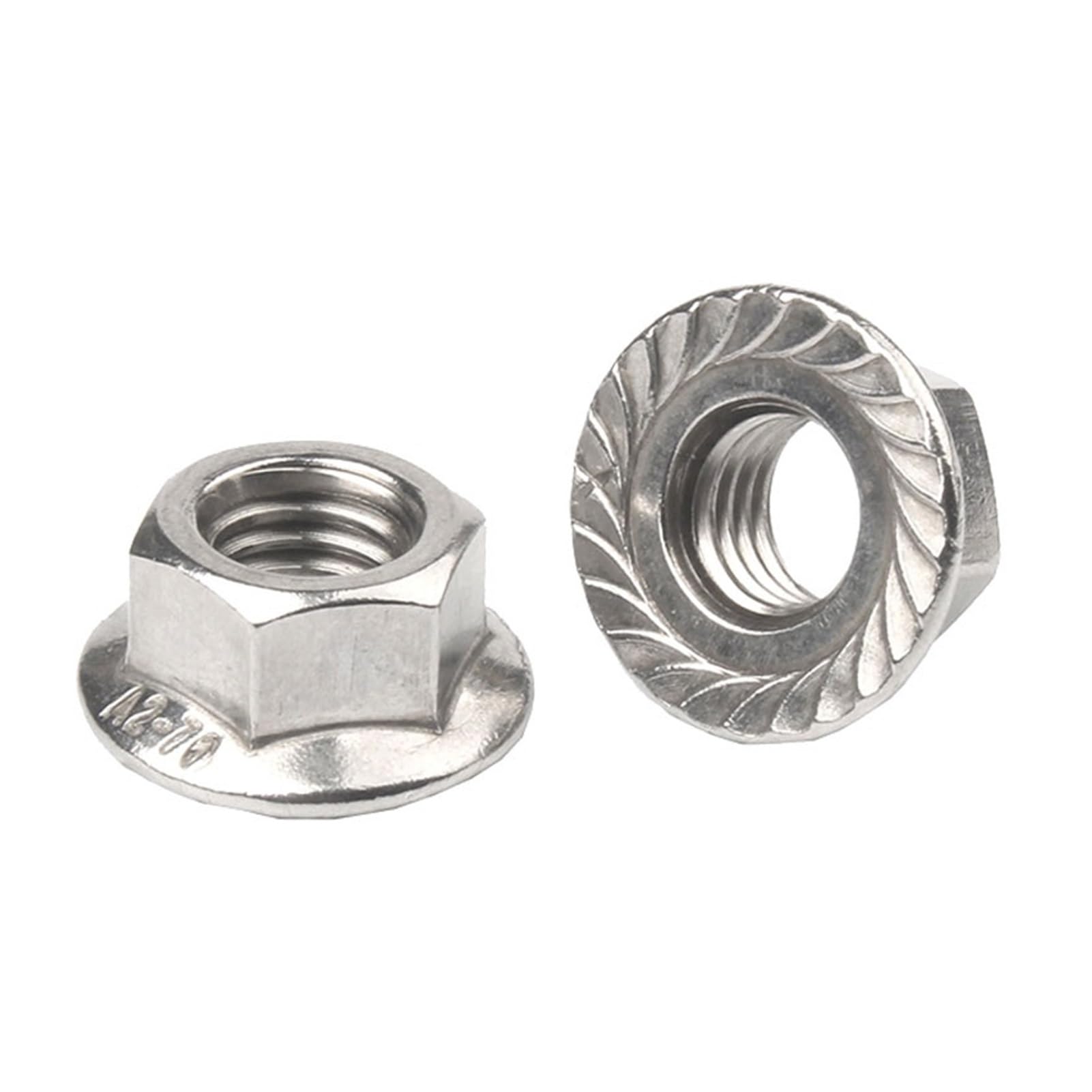 Tuercas Contratuercas Tuerca de sujeción, M3 M4 M5 M6 M8 M10 M12 M16 M20 Tuerca de bloqueo automática dentada de acero inoxidable 304 DIN6923 Spinlock dentado(M10 X 10pcs)