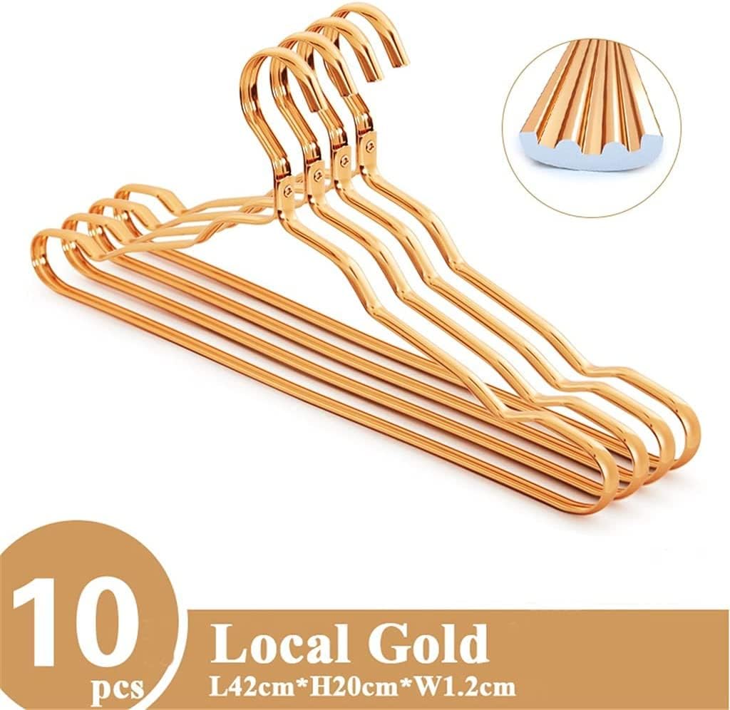 Heavy Duty Hangers,Clothes Hangers 10Pcs Aluminium Alloy Coat Hangers Anti-Slip Seamless Metal Drying Rack,A-10pcs