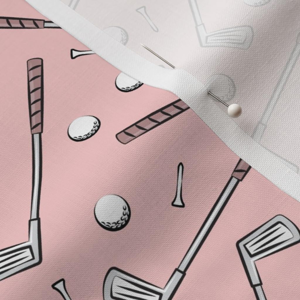 Spoonflower Fabric - Golf Clubs Pink Little Arrow Sports Golfing Tee Kids Room Printed on Petal Signature Cotton Fabric by The Yard - Sewing Quilting Apparel Crafts Decor