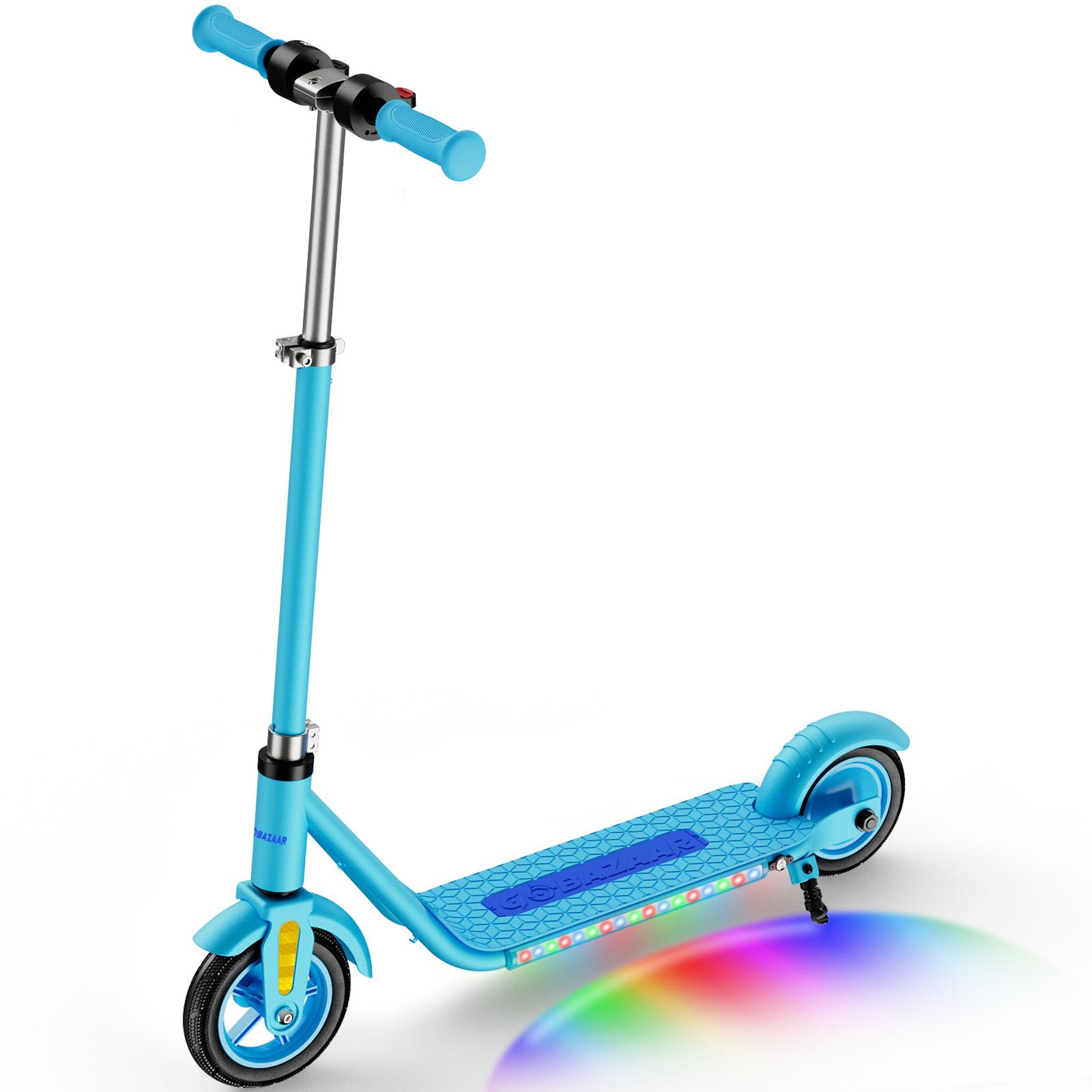 Kids Electric Scooter Ages 6-12, Colorful LED Lights, Up to 9.3 MPH & 7.5 Miles,150W Electric Scooter for Kids with 3-Speed Adjustment