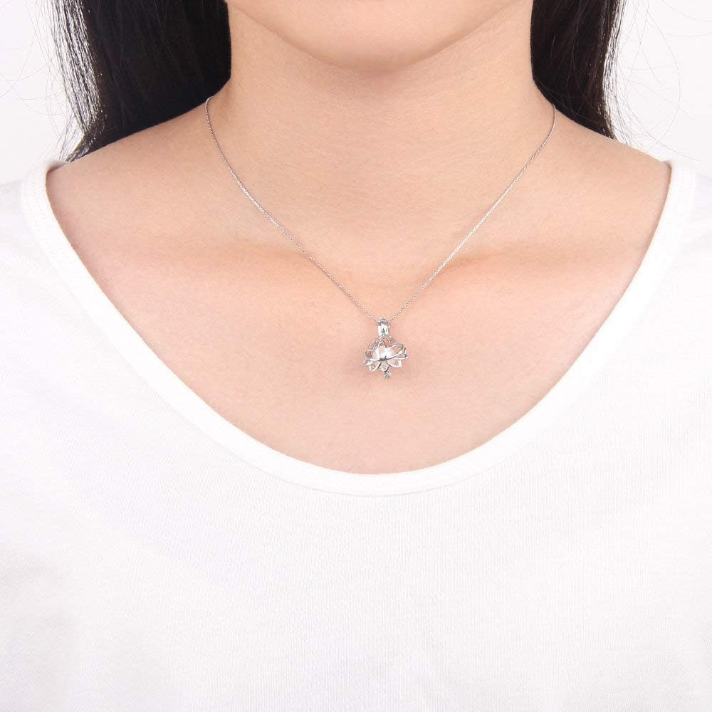 Lotus Cage Pendants for Pearl Jewelry Making Sterling Silver, Design Cage Pendants for Women - Image 5