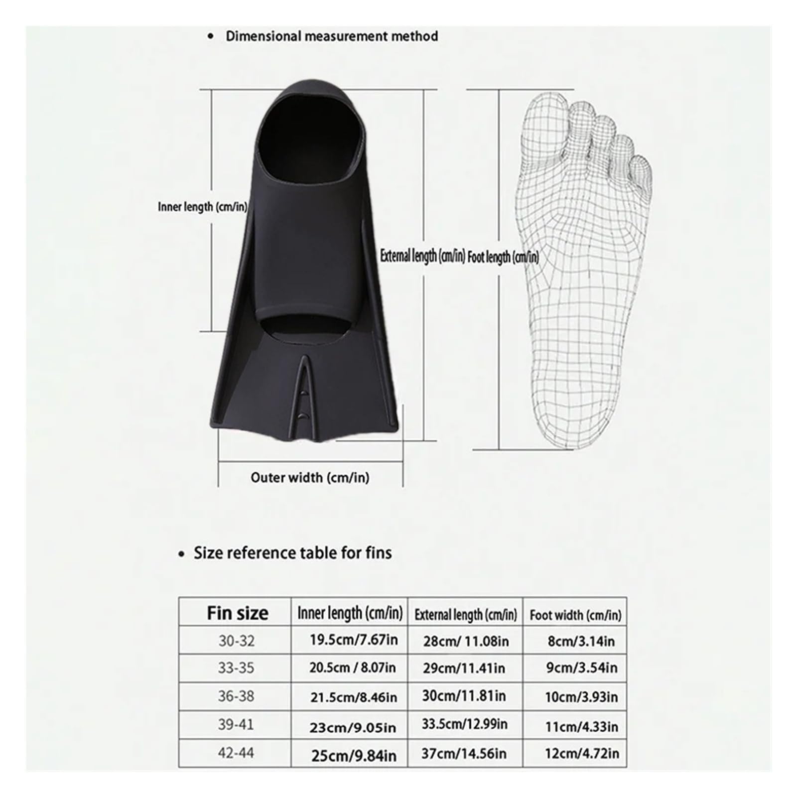 Generico Set di attrezzature for il nuoto da uomo e donna, pinne in silicone, for immersione