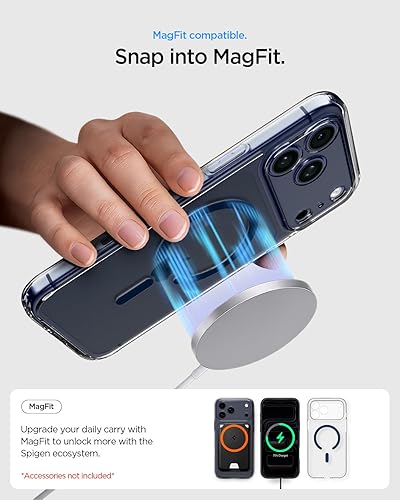 Vista 101 de Spigen Funda para iPhone 15 Pro, ultra híbrida MagFit [antiamarilleo] [compatible con Magsafe] - Fibra de carbono