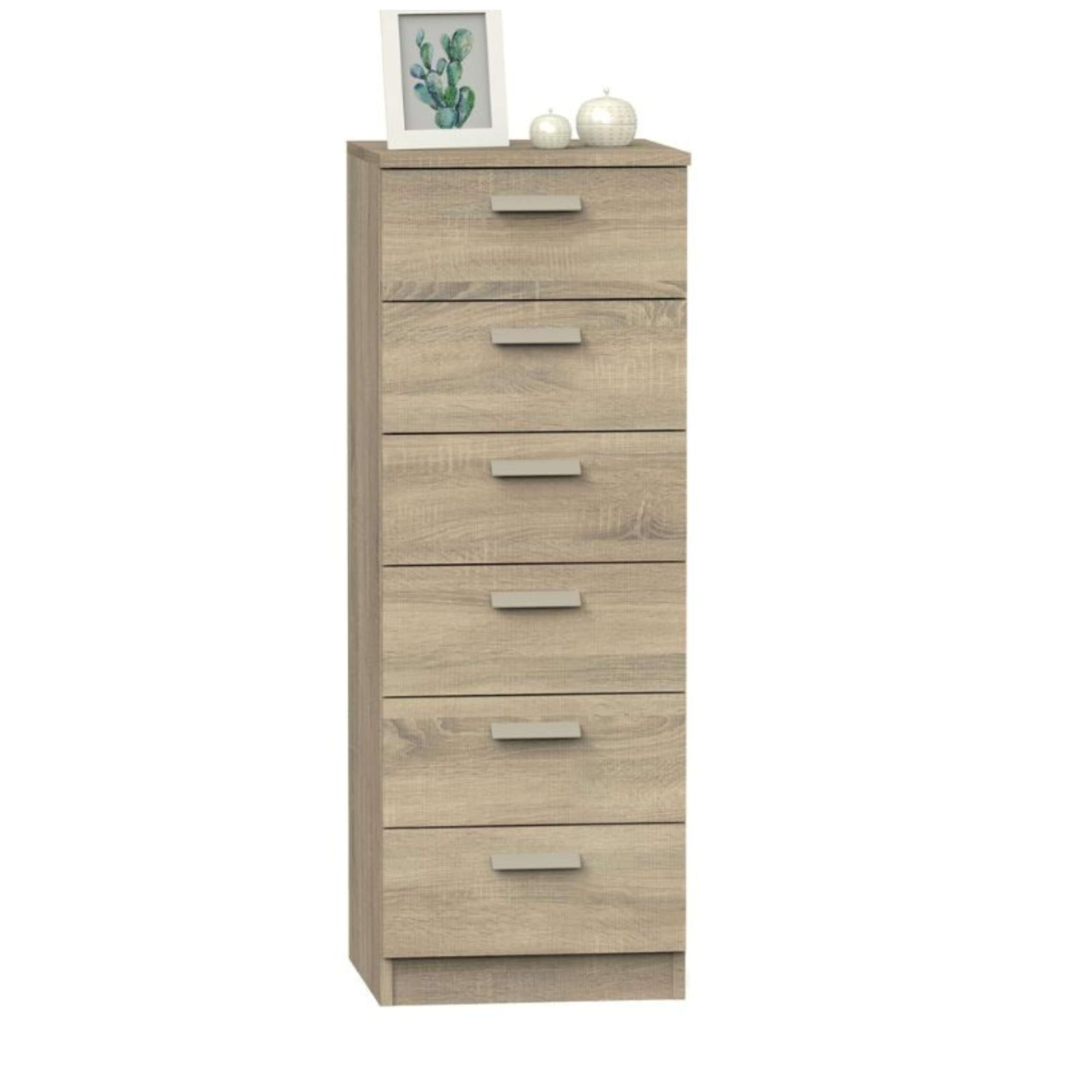 Miroytengo Pack Muebles Dormitorio Juvenil Tibet Estilo Natural en Color Roble Cambrian (Cama 105x190 cm + Armario + Cómoda)