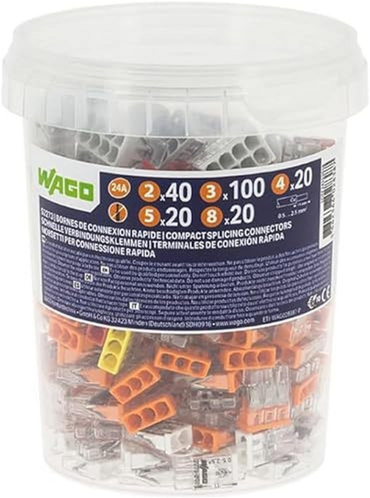 WAGO - Pot de 200 bornes de connexion automatique S2273 2,3,4,5, et 8 entrées