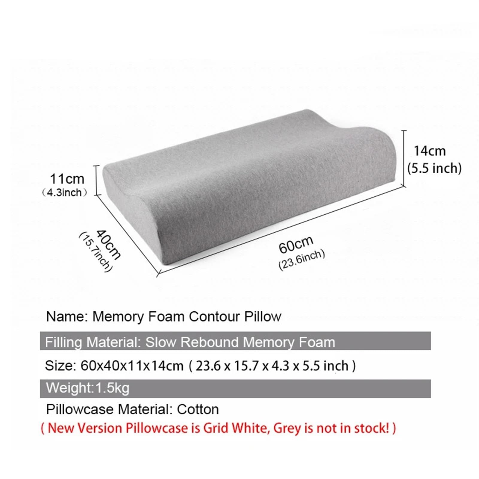 Almohada De Espuma Con Memoria Almohada de espuma viscoelástica 14 cm de alto Contorno de espuma viscoelástica Almohada ortopédica Cuello Soporte for vértebras cervicales Cuidado del cuello Ropa de ca
